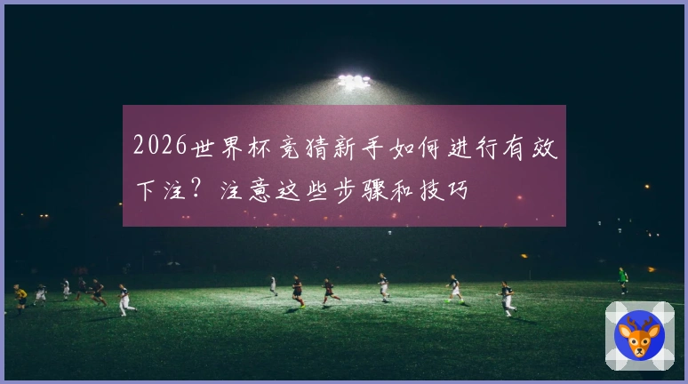 2026世界杯竞猜新手如何进行有效下注？注意这些步骤和技巧